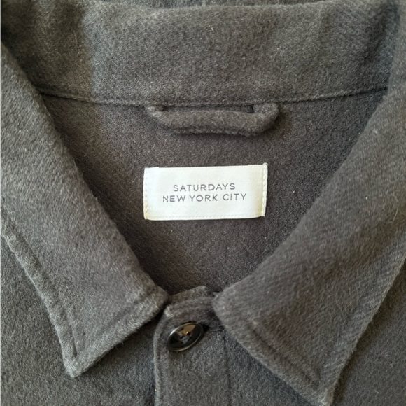 Saturday NY Black Long Sleeve OverShirt - Picture 6 of 8